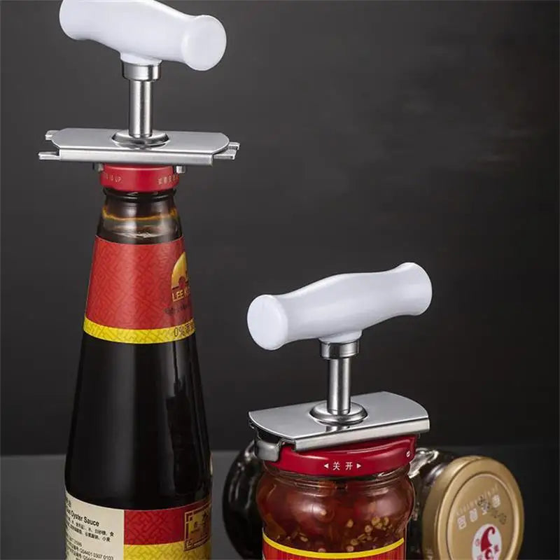 Stainless Steel Rotary Lids Off Jar Opener Adjustable Bottle Cap Opener