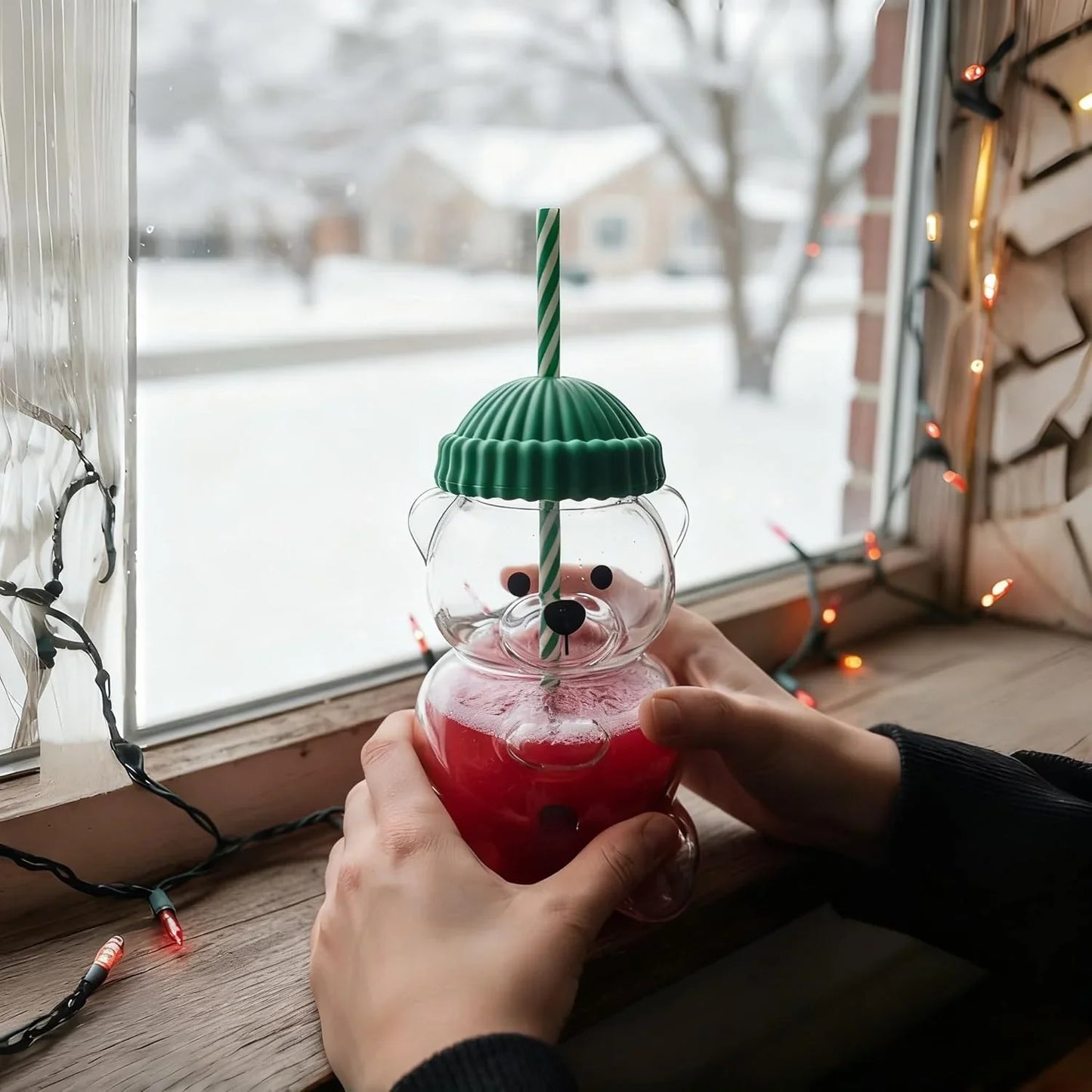 Cute Bear Glass Cup