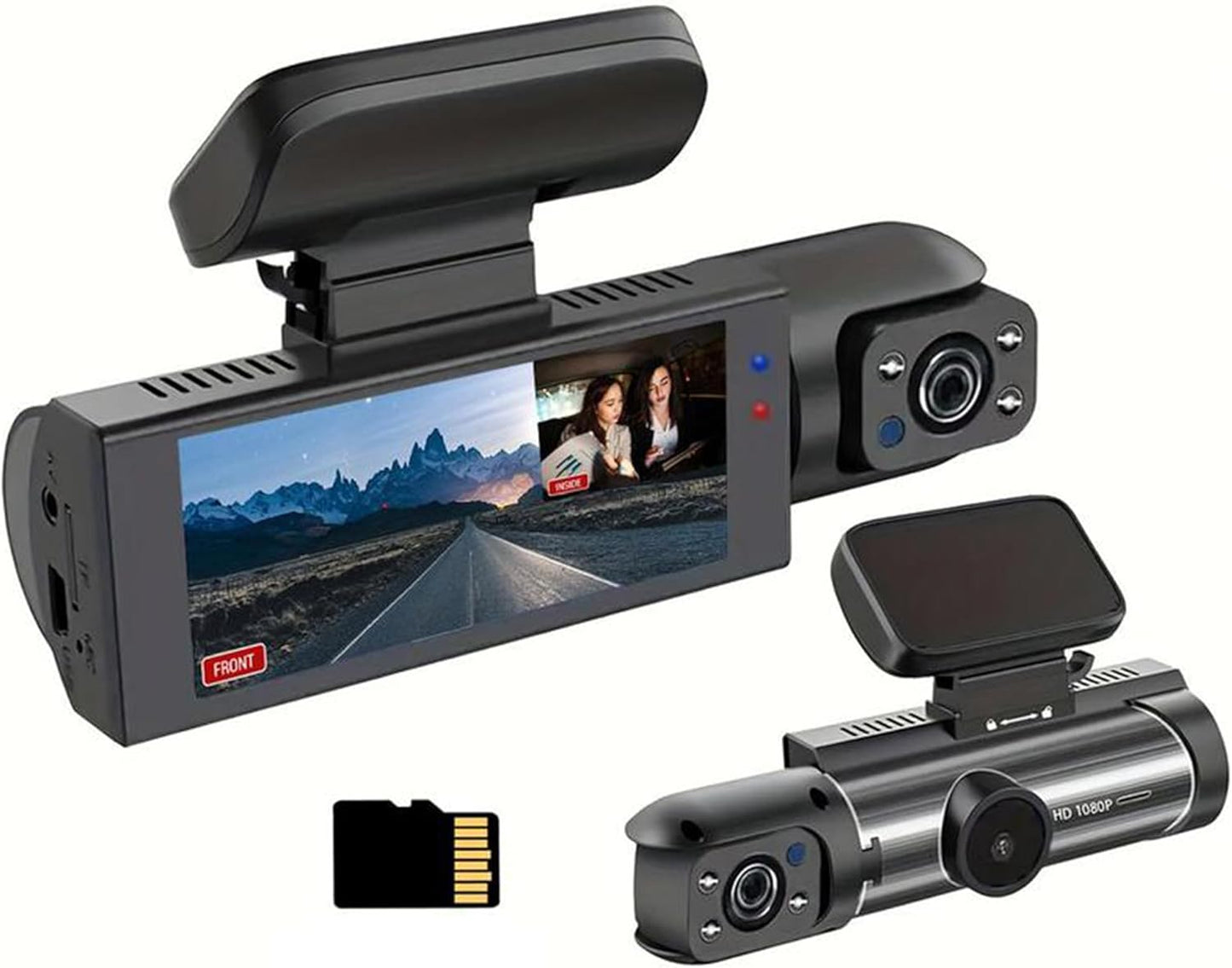 Dual Camera Dash Cam 1080P and IR Night Vision