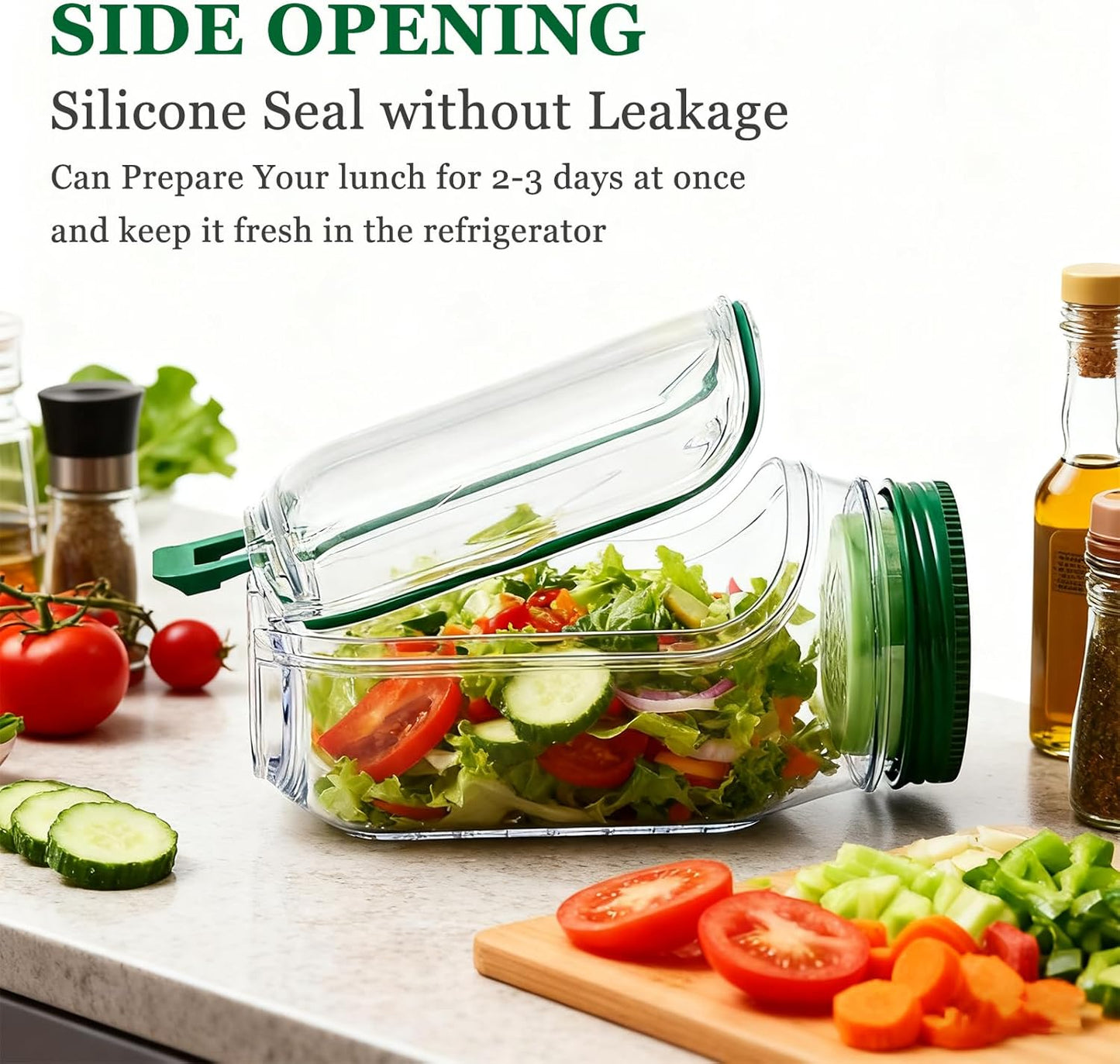Portable Salad Pod with Side-Opening Lid – Perfect for Work, Travel & Outdoors