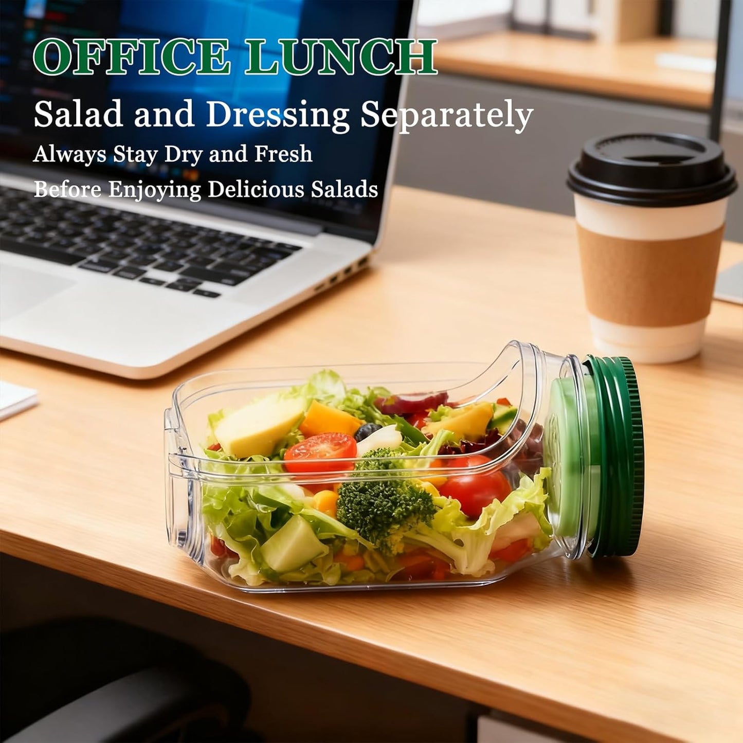 Portable Salad Pod with Side-Opening Lid – Perfect for Work, Travel & Outdoors
