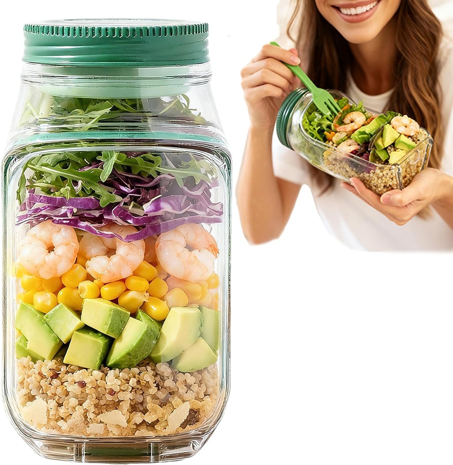 Portable Salad Pod with Side-Opening Lid – Perfect for Work, Travel & Outdoors