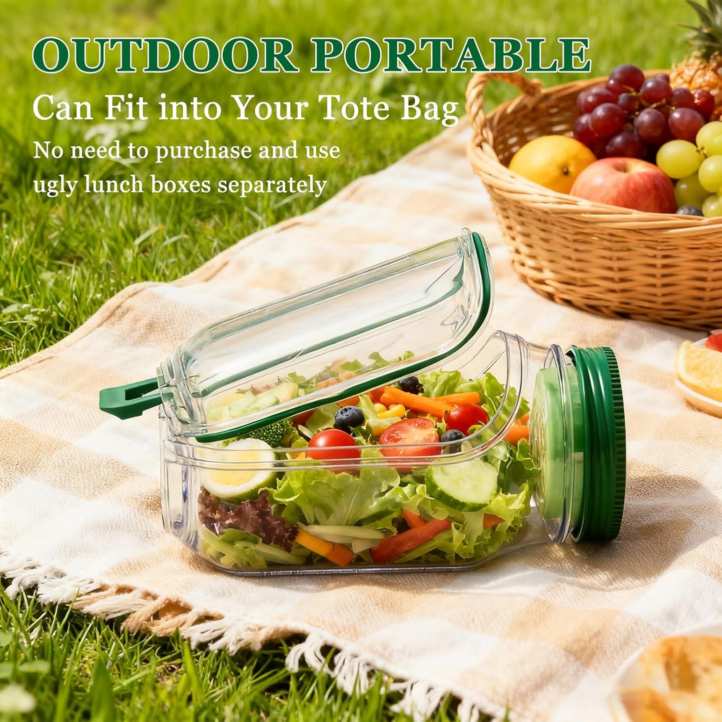 Portable Salad Pod with Side-Opening Lid – Perfect for Work, Travel & Outdoors