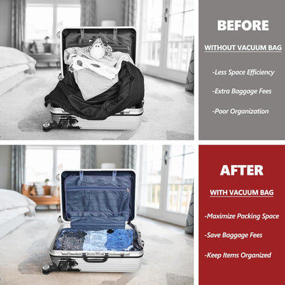 Travel Compression Vacuum Bags with Pump ( 8Pcs Bag Combo)