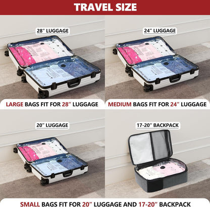 Travel Compression Vacuum Bags with Pump ( 8Pcs Bag Combo)