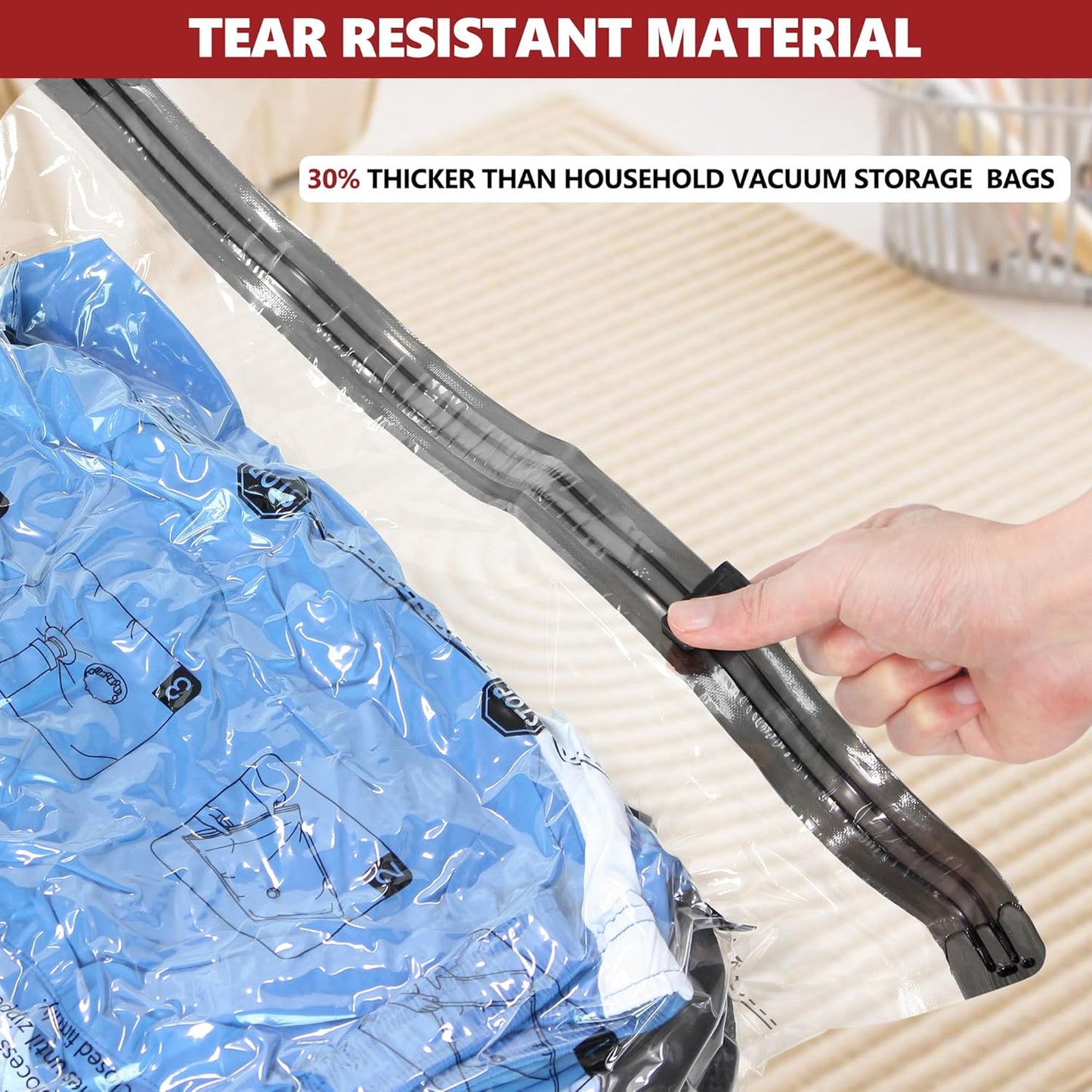 Travel Compression Vacuum Bags with Pump ( 8Pcs Bag Combo)