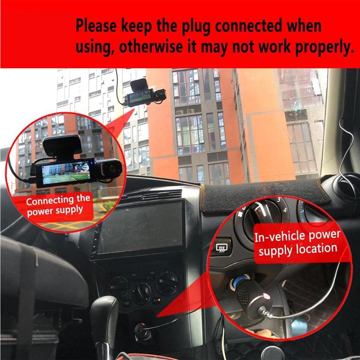 Dual Camera Dash Cam 1080P and IR Night Vision