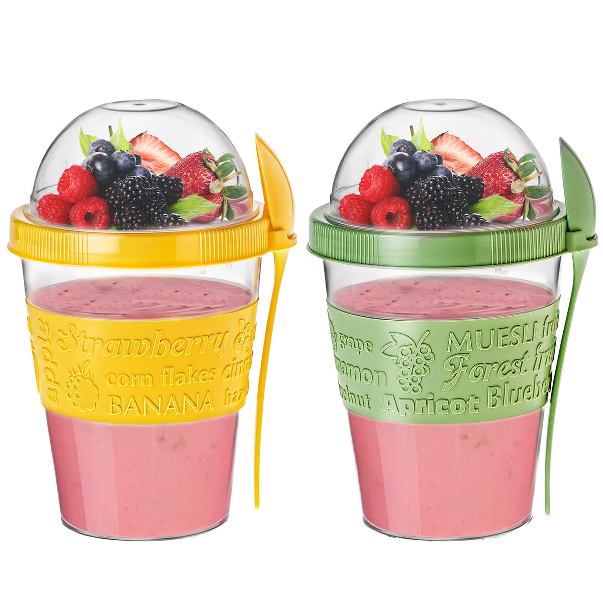 Crystalia Yogurt Cups with Lids, Set of 2