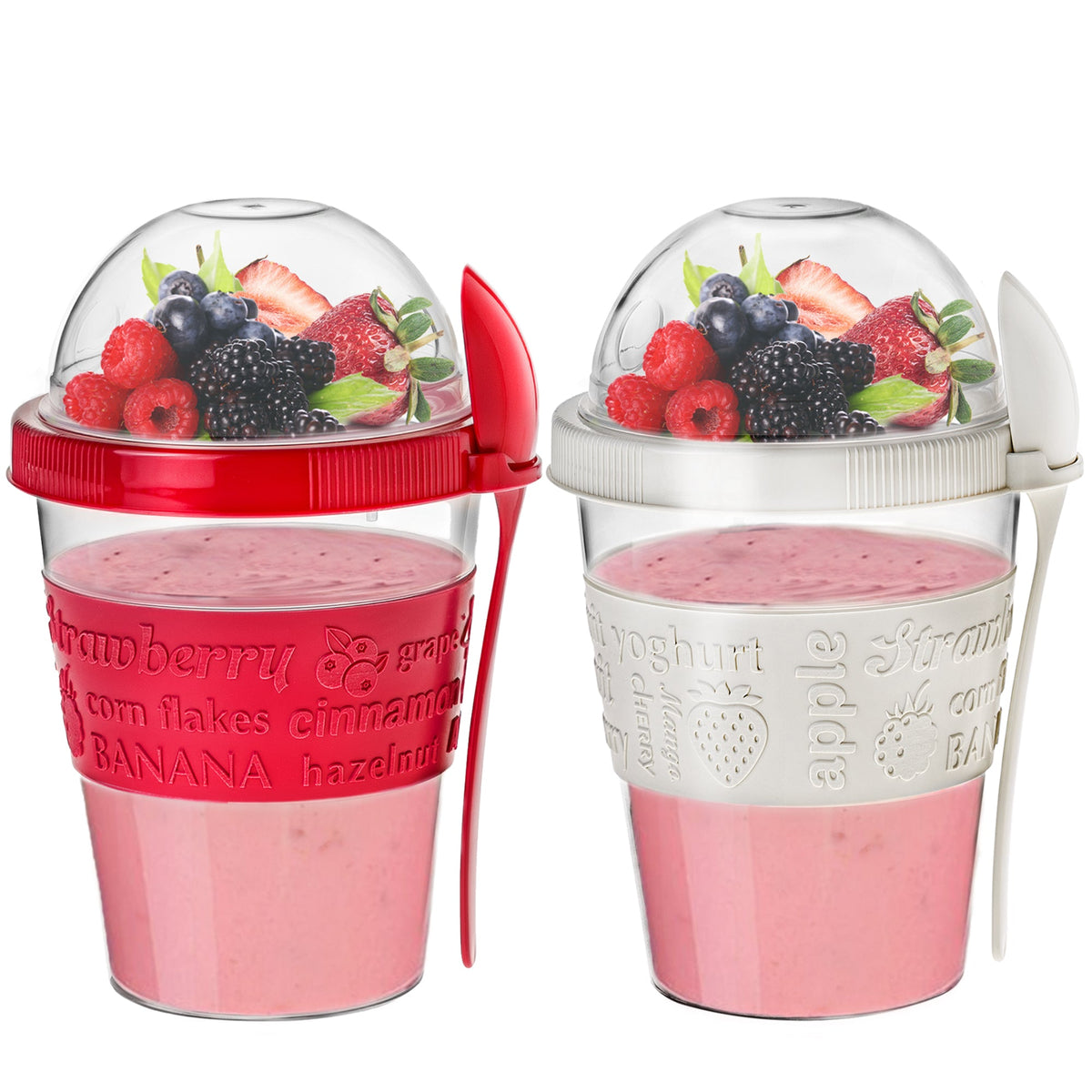 Crystalia Yogurt Cups with Lids, Set of 2