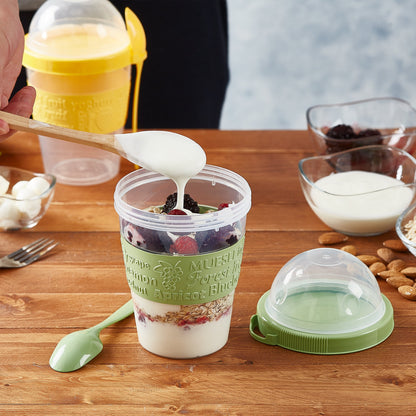 Crystalia Yogurt Cups with Lids, Set of 2